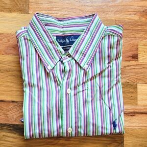 Ralph Lauren Vintage Striped Colorful Button Down Large